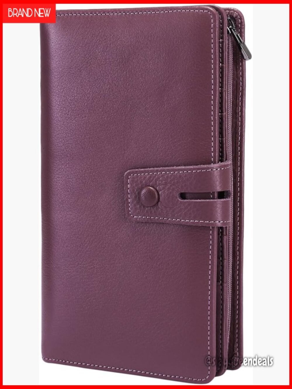 Large Capacity RFID Blocking Leather Wallet with Checkbook Holder